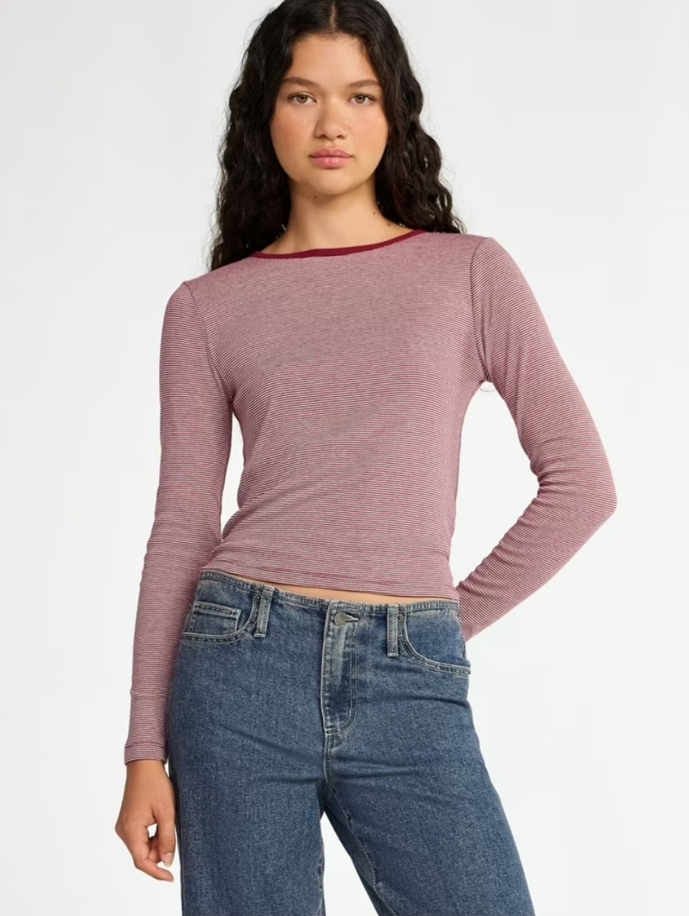 No Bo Striped Long Sleeve Tee Shirt